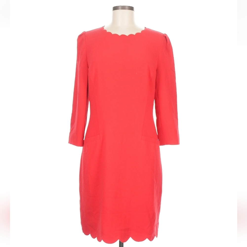 Ted Baker London Belleta Scallop Neck Hem Red Dress Ted Sz 3/US Sz 8 - NWT
